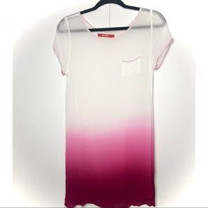 Freeloader Pink Ombré Semi Sheer Tunic Tee